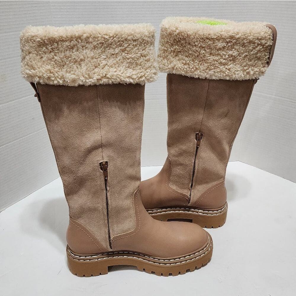 Splendid Antonia faux fur trimmed warm sand leather boots Women's size 8 new!!‎ - Picture 3 of 13